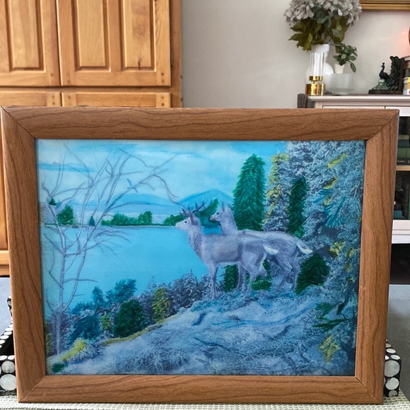 Vintage Framed Hologram “Deer In The Mountains” - Picture 12 of 12